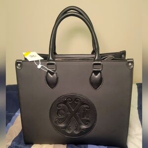 Christian Lacroix CXL Black Tote Handbag Purse with Embossed Logo NWT $108